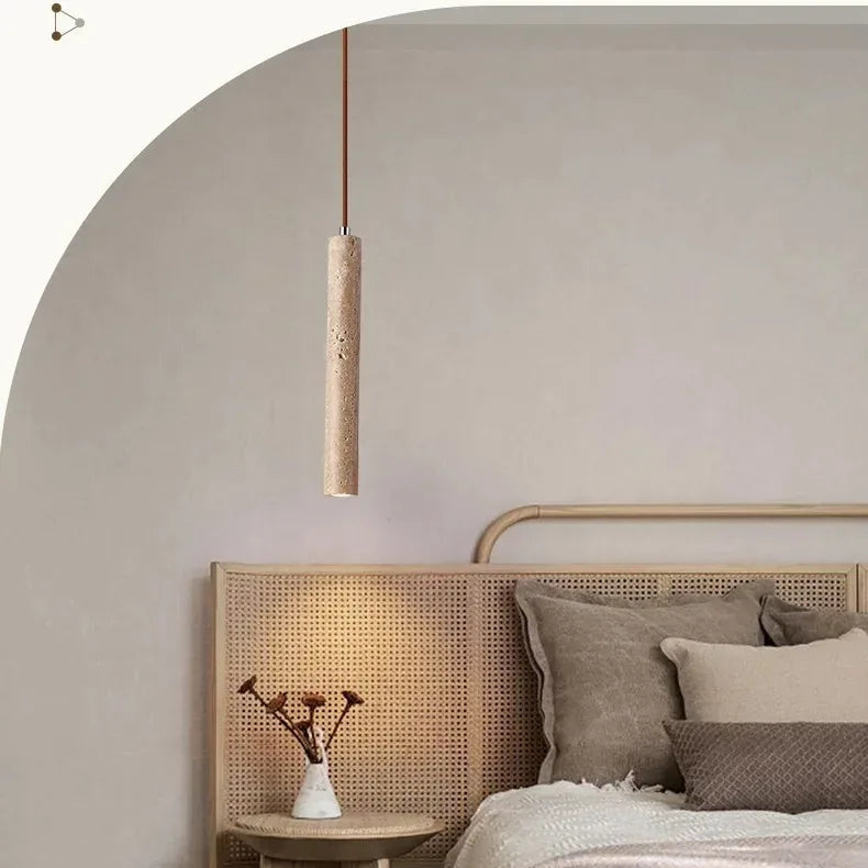 Neri Travertine Ceiling Light – Calm Light for Bedside & Bedroom
