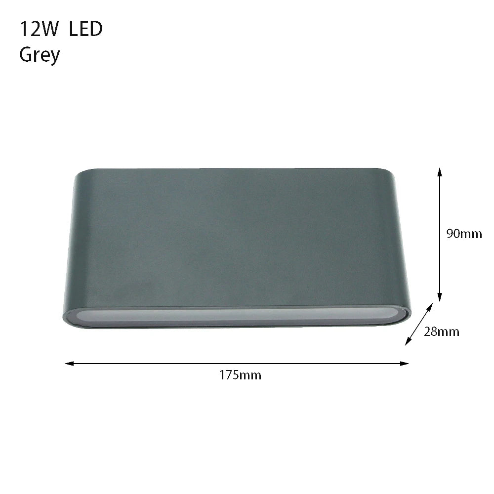 6W 12W 24W LED Outdoor Waterproof Wall Lamp Bedroom Living Room Balcony Wall Light Aluminum Exterior Wall Lamp Sconce Fixtures