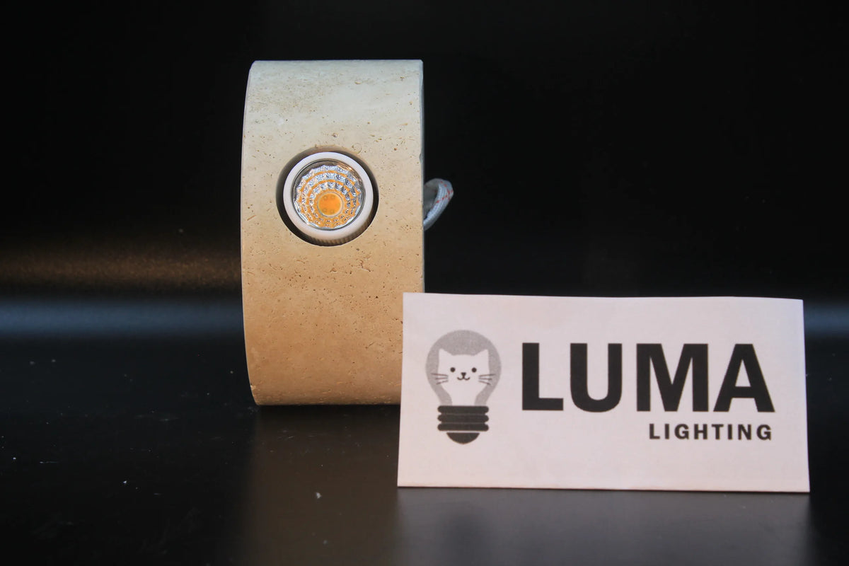 Luma Wabi-Sabi Yellow Travertine Wall Light, Natural Stone LED Wall Sconce Lamp For Bedroom Bedside Aisle Stair Restaurant
