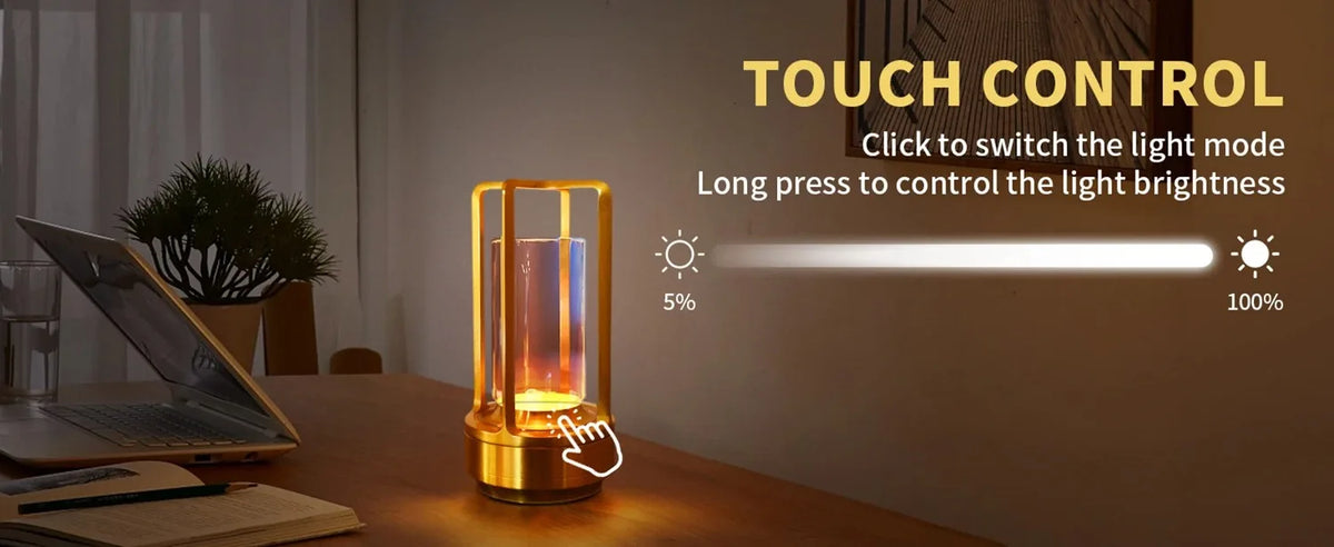GGbingo Rechargeable Wireless Table Lamp LED Touch Sensor Desktop Night Light Reading Lamp for Hotel Bar Bedroom Decor Light