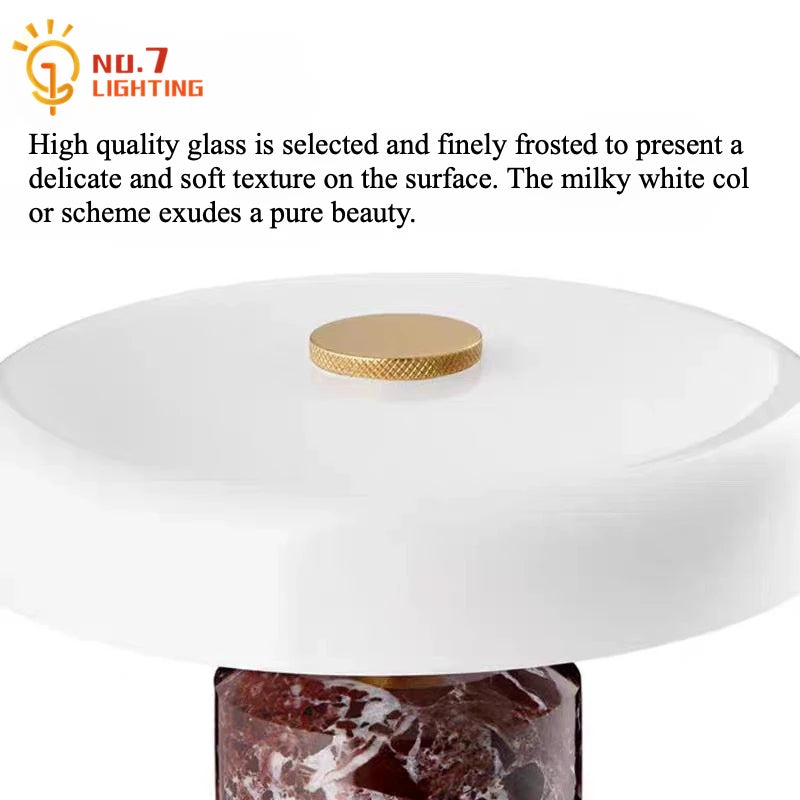 Danish Portable Charging Table Lamp with Touch Switch Atmosphere LED Marble Desk Lights Living Room Bedroom Bedside Study Cafe