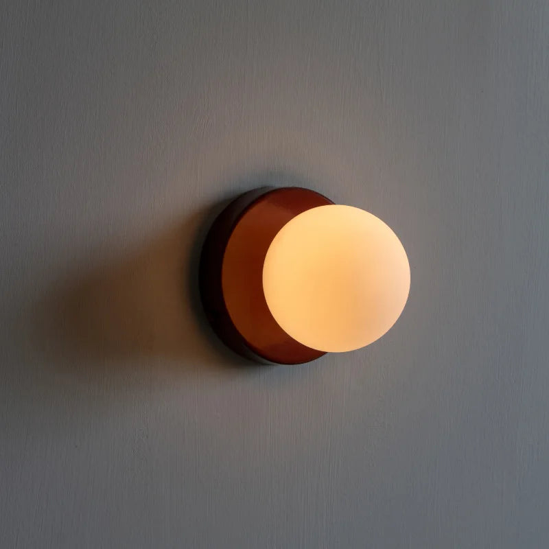 Macaron Soft Style Small Wall Lamp Iron Base With Plastic Material Ball Lampshade Sconce Light Modern Home Decor Soft E27 Lustre