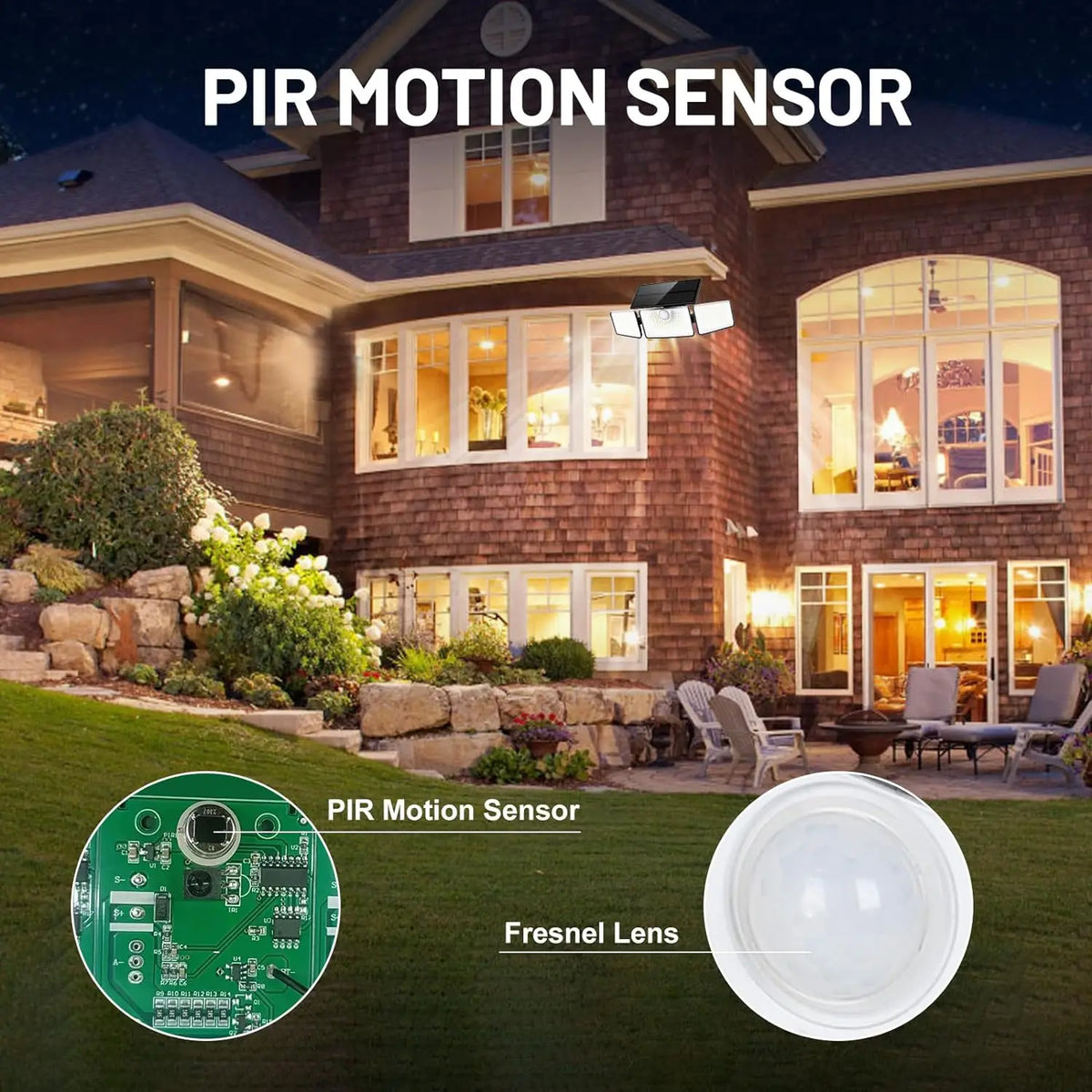 STAARICC Led Solar Light Outdoor Motion Sensor Human Induction Adjustable Head IP65 Waterproof Solar Security Light Wall Light