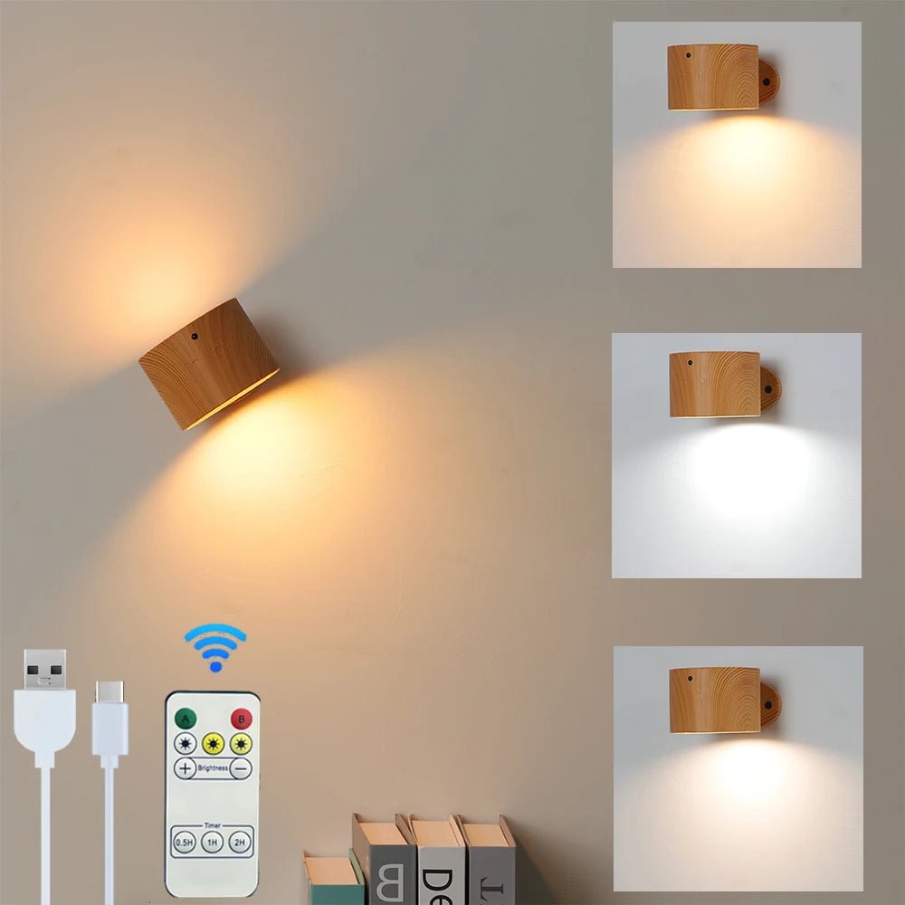 Led Double Head Wall Lamp Touch Control Remote 360 Rotatable USB Recharge Portable Night Light For Bedroom Lamp Decor Sconces
