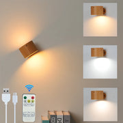 Led Double Head Wall Lamp Touch Control Remote 360 Rotatable USB Recharge Portable Night Light For Bedroom Lamp Decor Sconces