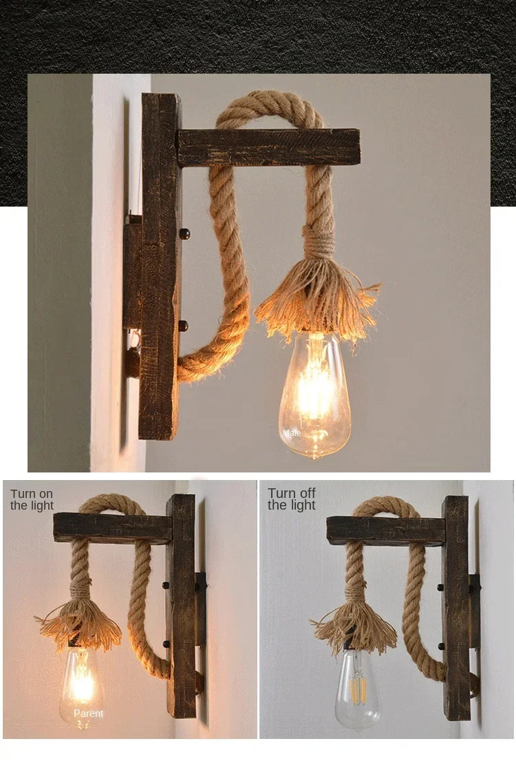 Industrial Wall Sconce, Vintage Metal Wood Light, Rustic Farmhouse Black Wall Lamp for Dining Room Bedroom Indoor