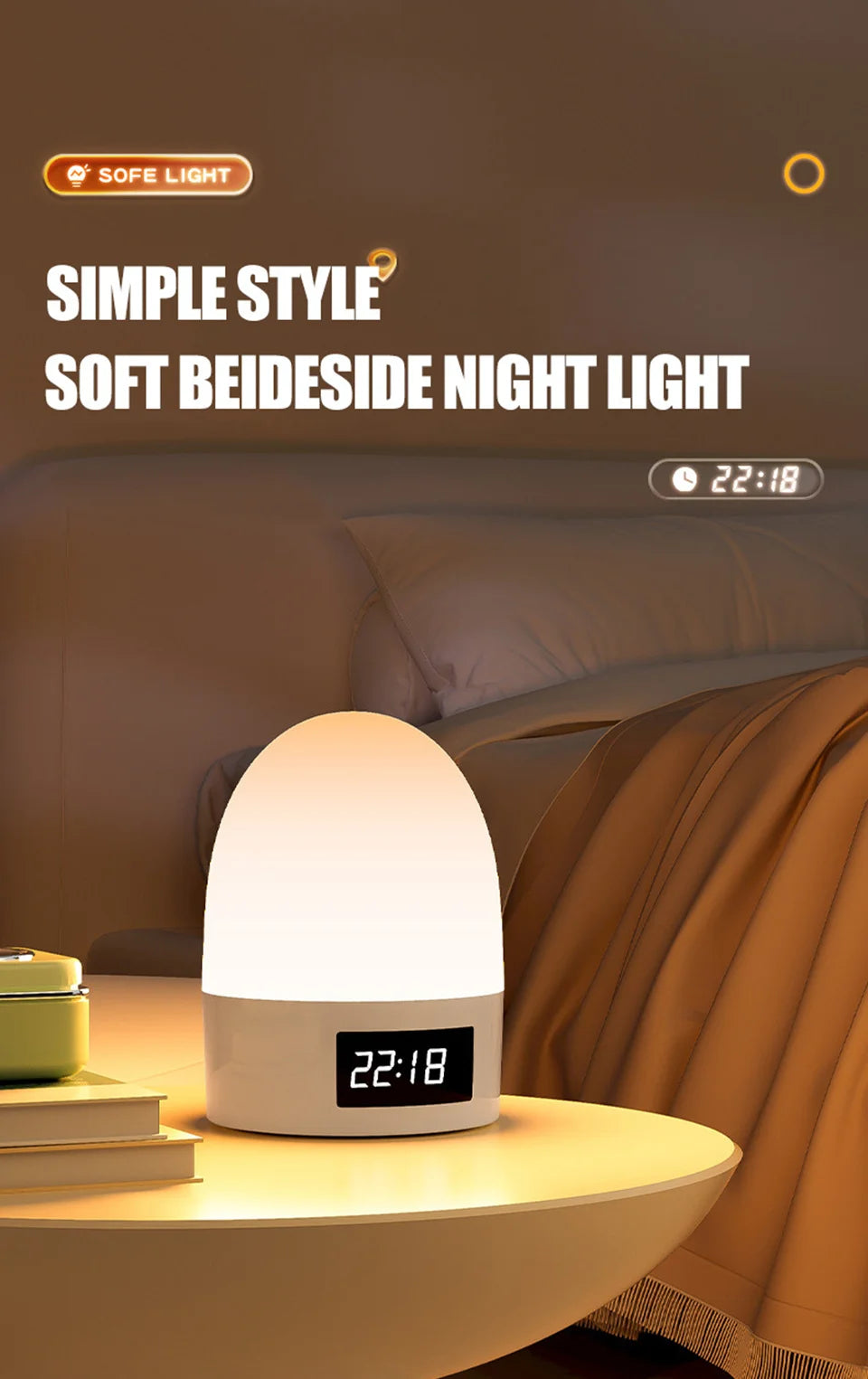 Touch Night Light Rechargeable 3 Color Wireless Baby's Room Bedside Lamp USB LED Night Light Ambient Soft Light For Kids Gift