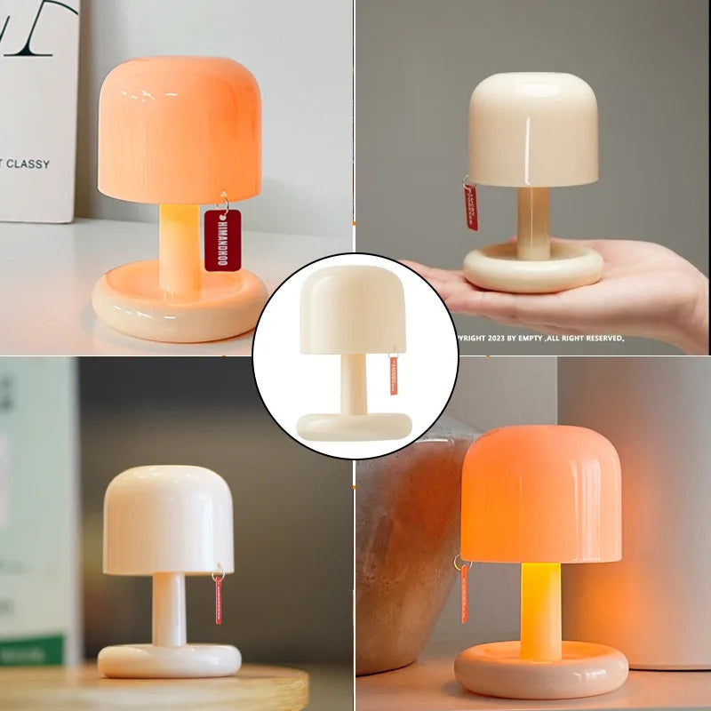 Mini Mushroom Sunset Night Light Rechargeable Desktop Lamp Home Bedroom Decor