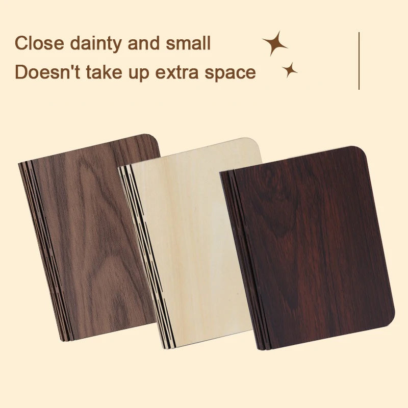 LED Wooden Book Lamp Creative USB Foldable Reading Light Children Birthday Holiday Gift Bedroom Bedside Decoration Night Light