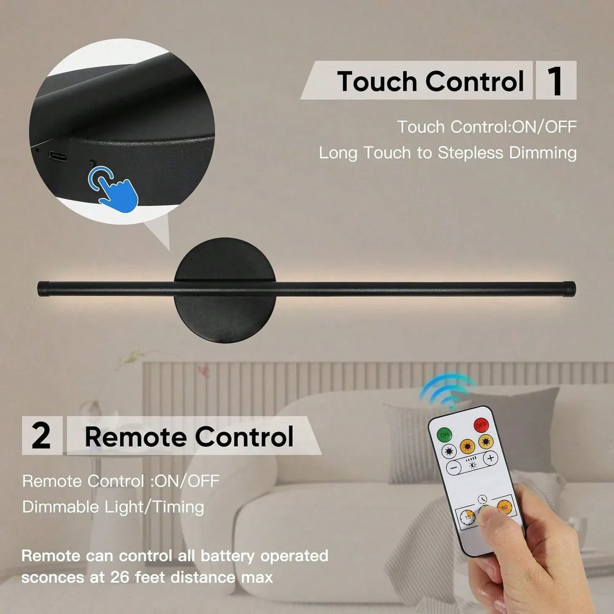 Magnetic Rechargeable 50 Wall Lamp Black Gold For Living Room Bedroom Hallway Study Stairwell Cloakroom LED Lighting Wiring Free
