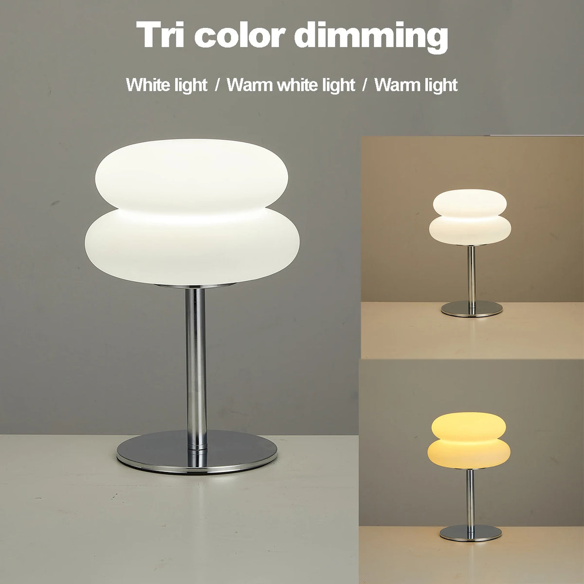 Bauhaus Table Lamp Plastic Lampshade Bedroom Bedside Living Room Nordic Mushroom Lamp 9-Level Brightness Dimming Ambient Light