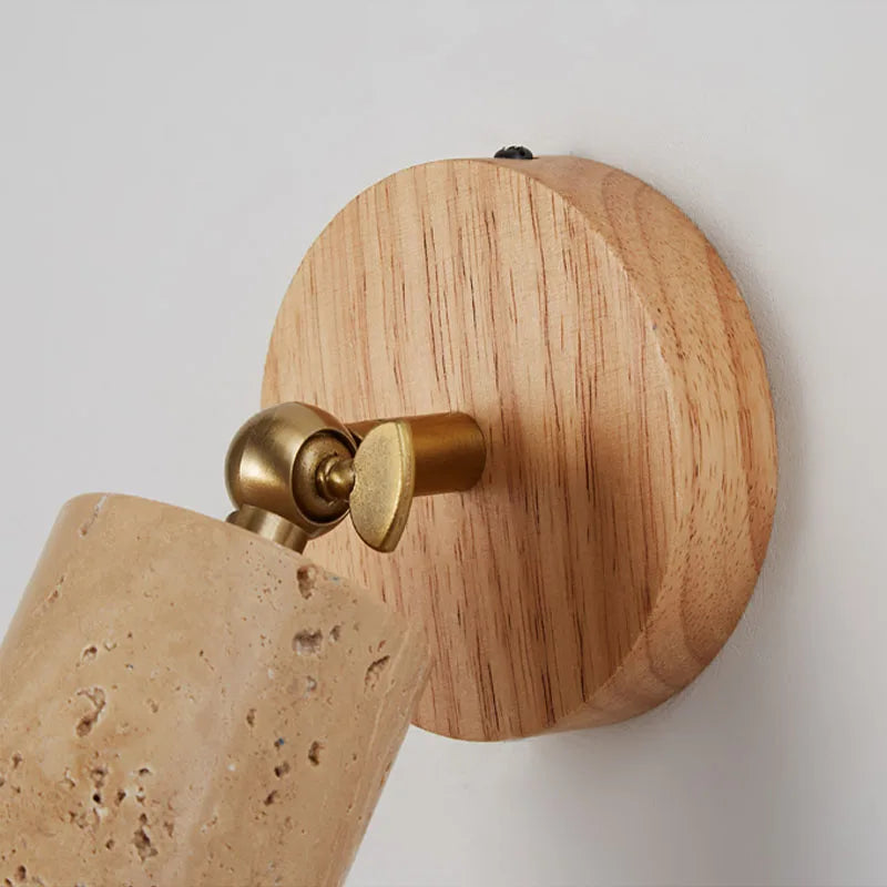 Simple bedroom bed wall lamp designer Japanese wabi-Sabi wood staircase corridor homestay Huangdong stone wall lamp