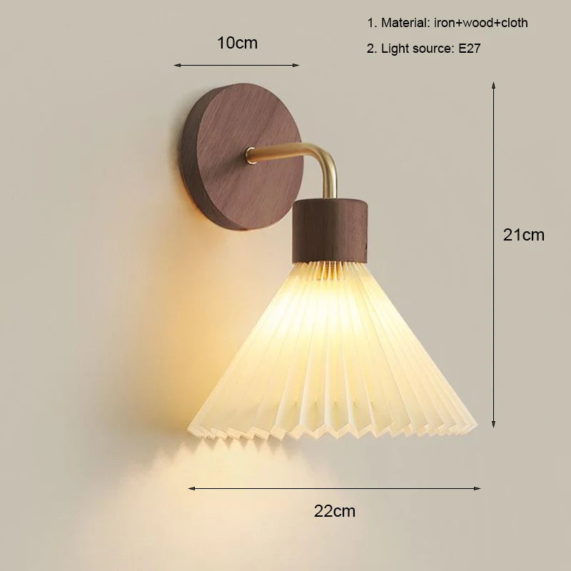 Nordic LED Wall Lamp Modern Wood Wall Light Indoor Lighting Room Decor Sconces For Bedside Bedroom Living Room Hotel E27 Bulb
