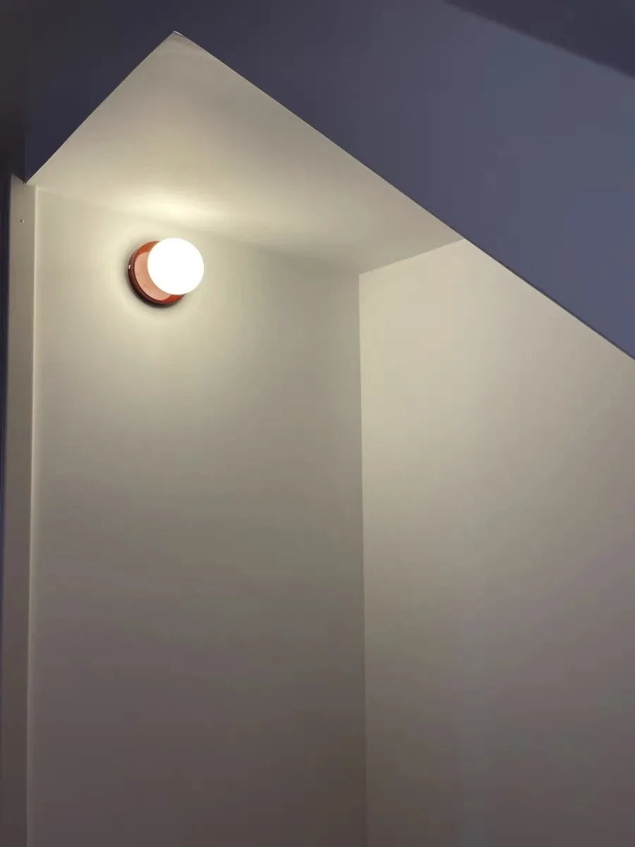 Macaron Soft Style Small Wall Lamp Iron Base With Plastic Material Ball Lampshade Sconce Light Modern Home Decor Soft E27 Lustre