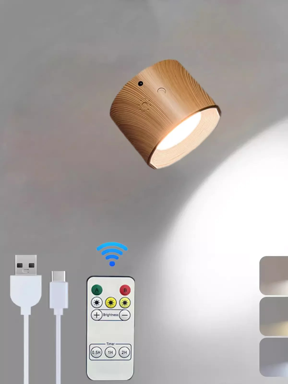 Led Double Head Wall Lamp Touch Control Remote 360 Rotatable USB Recharge Portable Night Light For Bedroom Lamp Decor Sconces