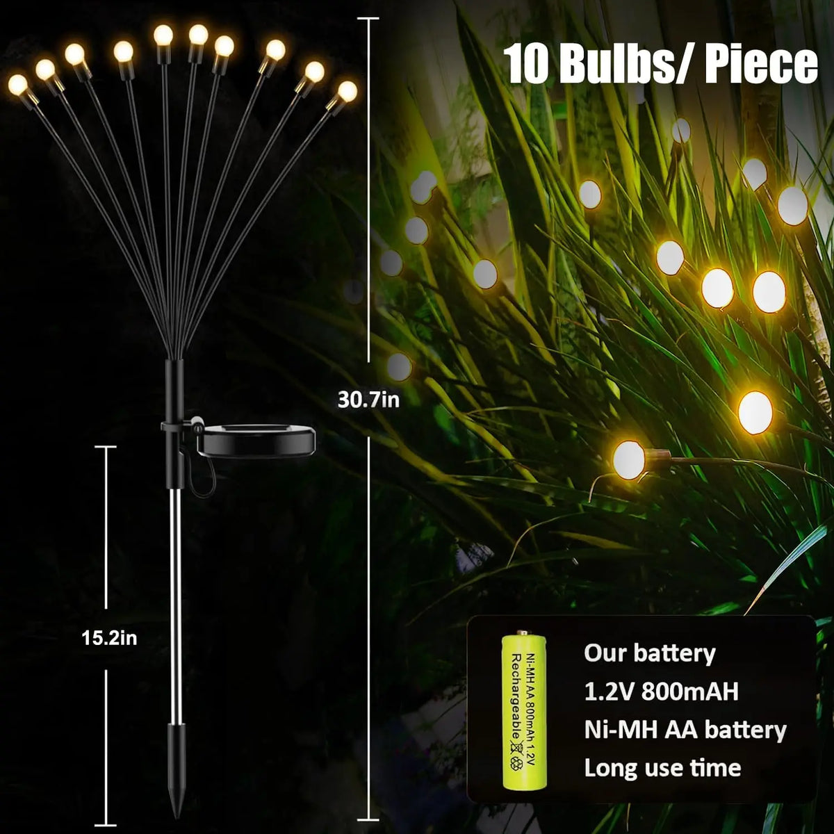 Solar Firefly Lights Garden Stake, Waterproof LED Outdoor Swaying for Yard Patio Lawn Pathway Walkway Landscape Decor Party