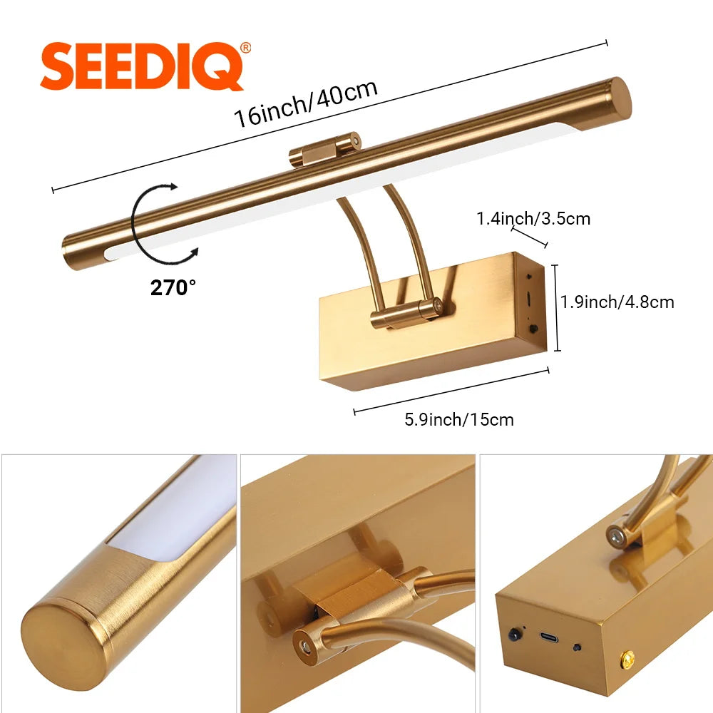 Rechargeable LED Wall Lamp 40CM Wireless Lamp 4400mAh Picture Light with Remote Control Interior Wall Light