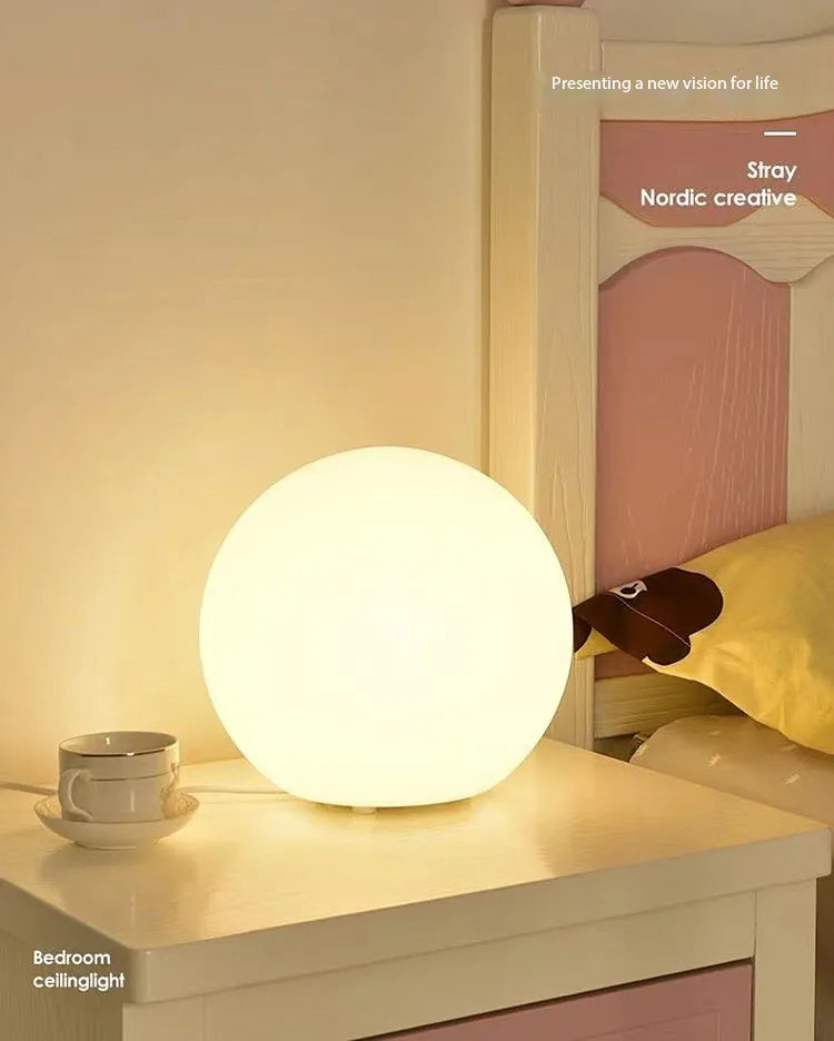 Decorative Ball Table Lamp Bedside Nightlight Girls Ins Gift Atmosphere Lamp Romantic Warm Children's Room Desk Bedroom Floor La