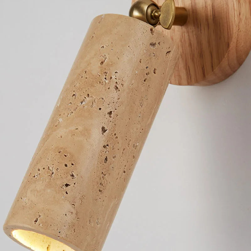 Simple bedroom bed wall lamp designer Japanese wabi-Sabi wood staircase corridor homestay Huangdong stone wall lamp