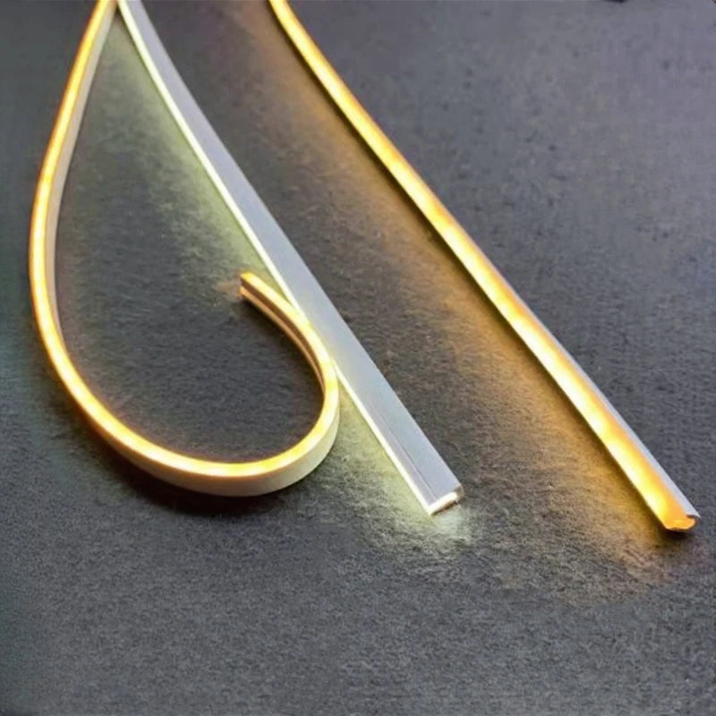 4/6/8/10mm Narrow LED Neon Silicone Tube Rope Lamp Recessed DC12V Flexible Waterproof Diffuser Cabinet Closet Ribbon Strip Light