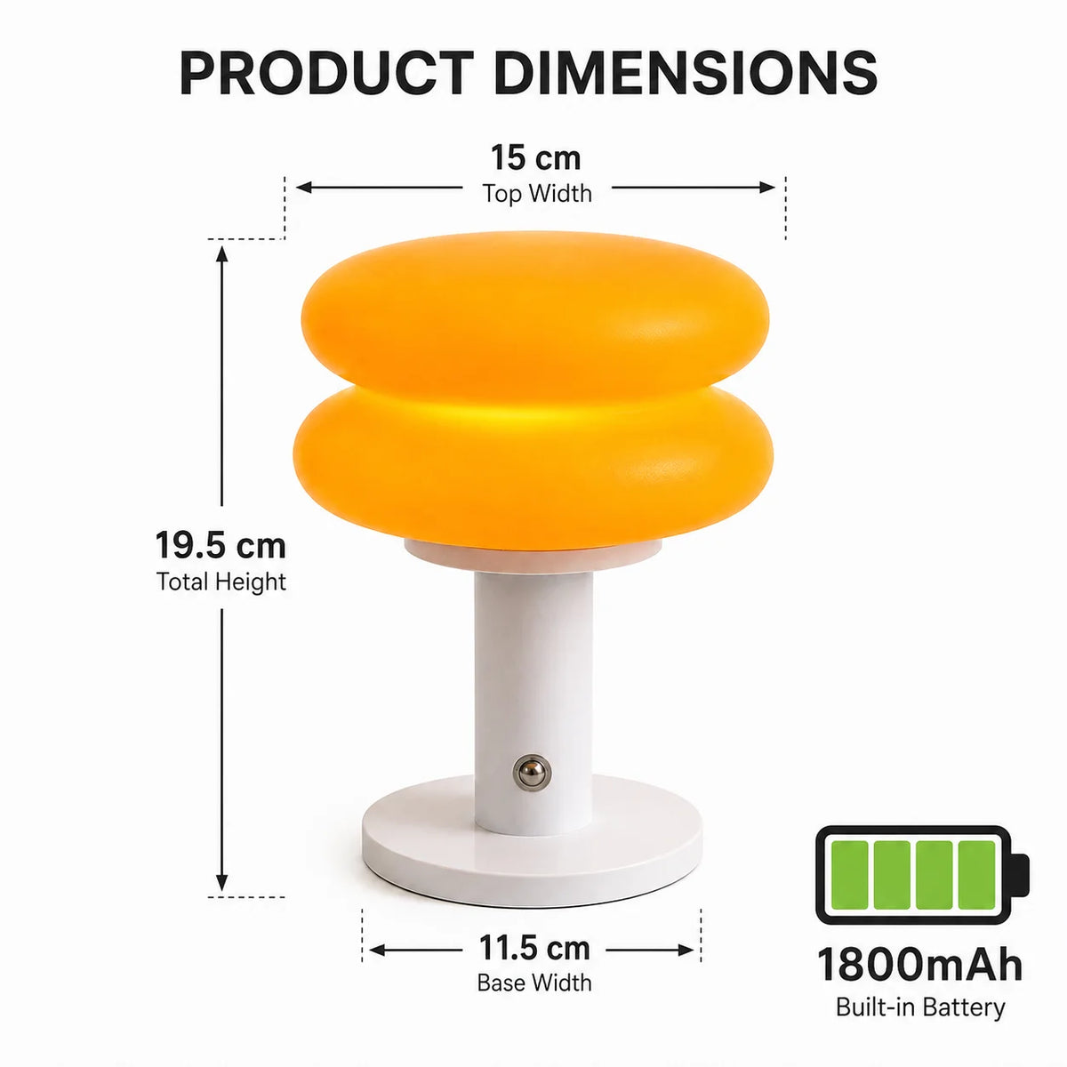 Bauhaus Table Lamp Plastic Lampshade Bedroom Bedside Living Room Nordic Mushroom Lamp 9-Level Brightness Dimming Ambient Light