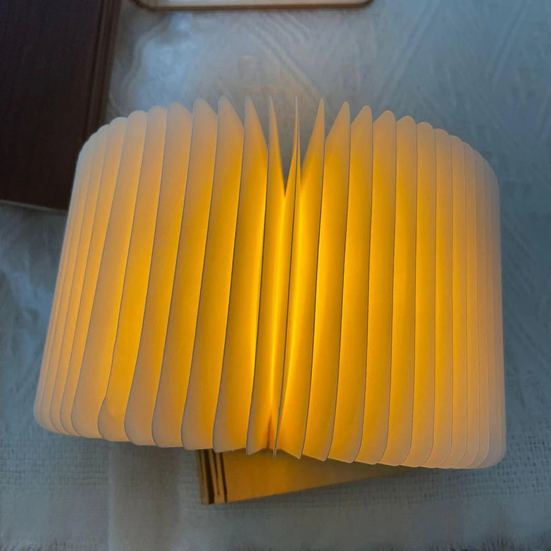 LED Wooden Book Lamp Creative USB Foldable Reading Light Children Birthday Holiday Gift Bedroom Bedside Decoration Night Light