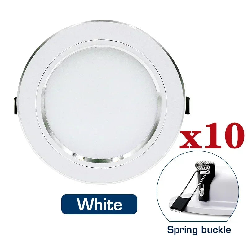 10pcs/lot LED Downlight Gold/Silver/White Body 5W 9W 12W 15W 18W Round Led Ceiling Light 12V 24V 110V 220V Indoor LED Lighting