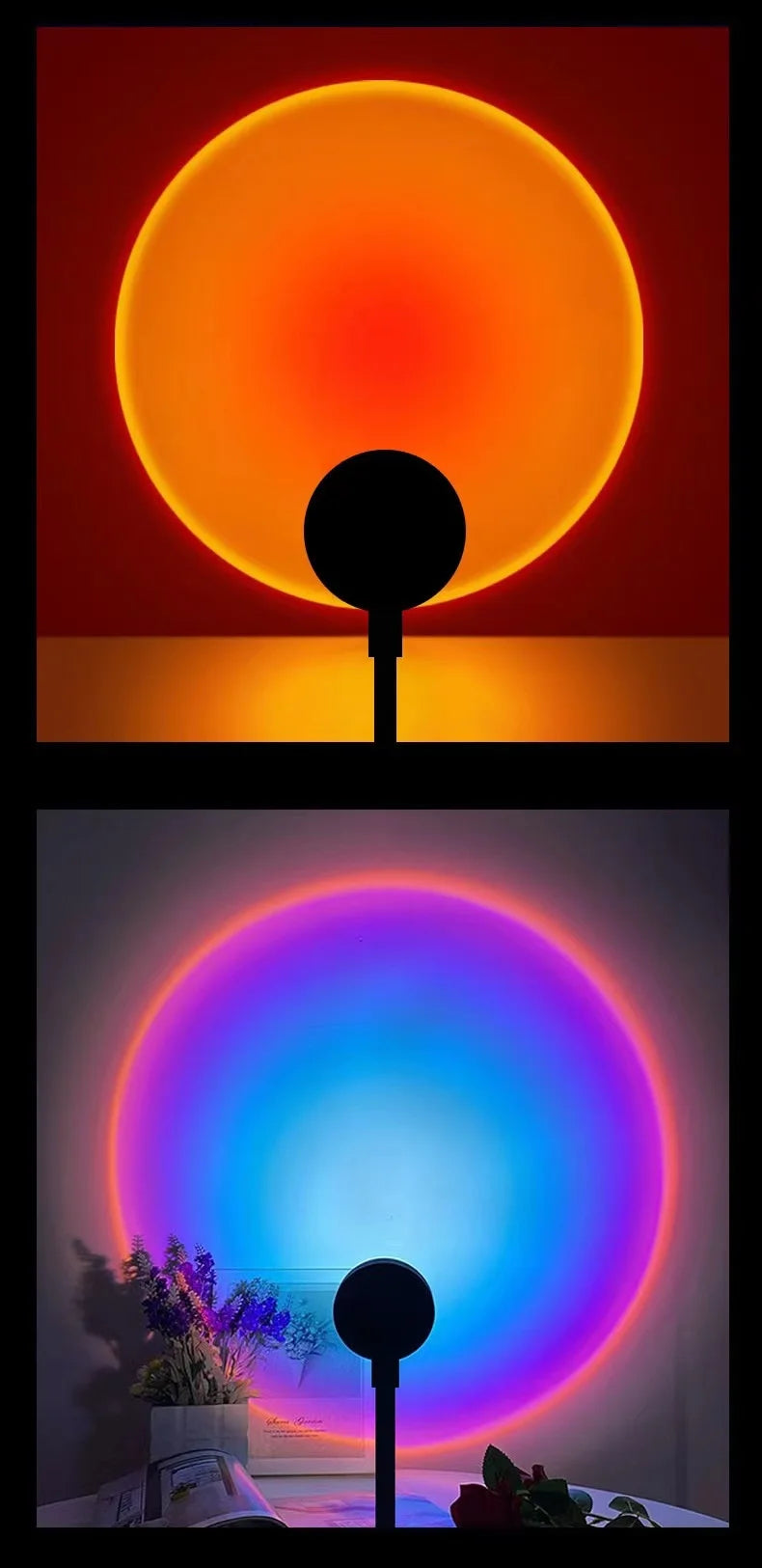 RnnTuu Led USB Sunset Lamp Projector Home Decor Night Light Portable Mood Light For Living Room Wall Photography Neon Lights