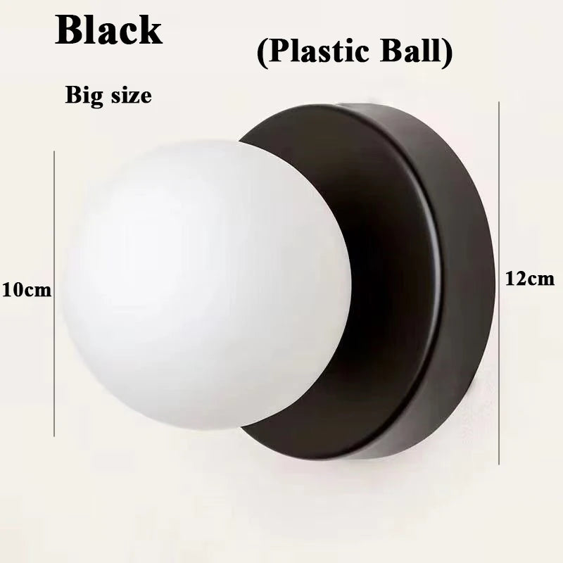 Macaron Soft Style Small Wall Lamp Iron Base With Plastic Material Ball Lampshade Sconce Light Modern Home Decor Soft E27 Lustre