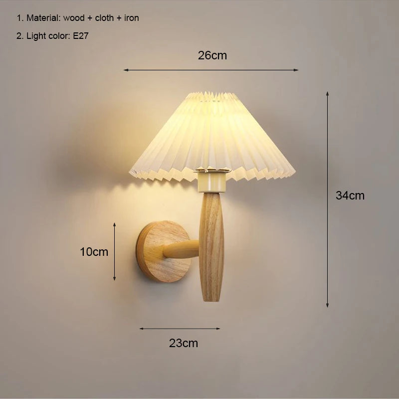 Nordic LED Wall Lamp Modern Wood Wall Light Indoor Lighting Room Decor Sconces For Bedside Bedroom Living Room Hotel E27 Bulb