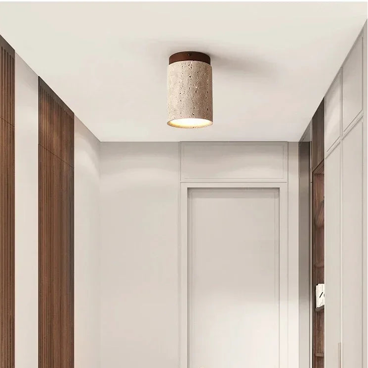 Aven Stone Wood Ceiling Light – Calm Light for Hallway & Entry