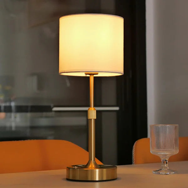 Fabric Desk Lamp Rechargeable Touch Table Lamp Replaceable E12 Bulb 2700K For Restaurant Hotel Room Bedside Decor Lighing