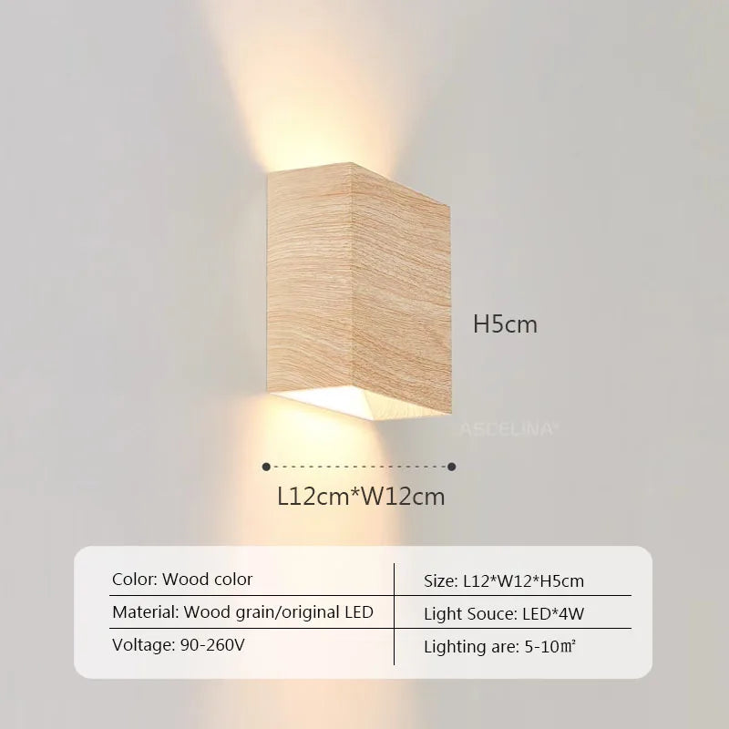 Calme Wood-Tone Up & Down Wall Light