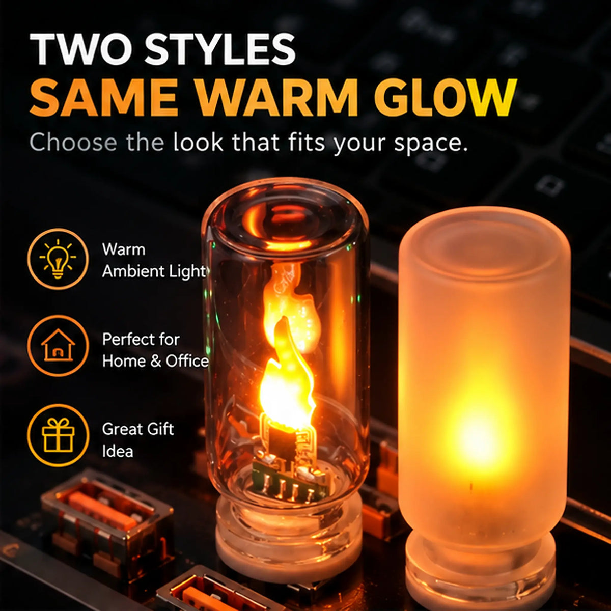 Vesa Flickering Glass Candle Light