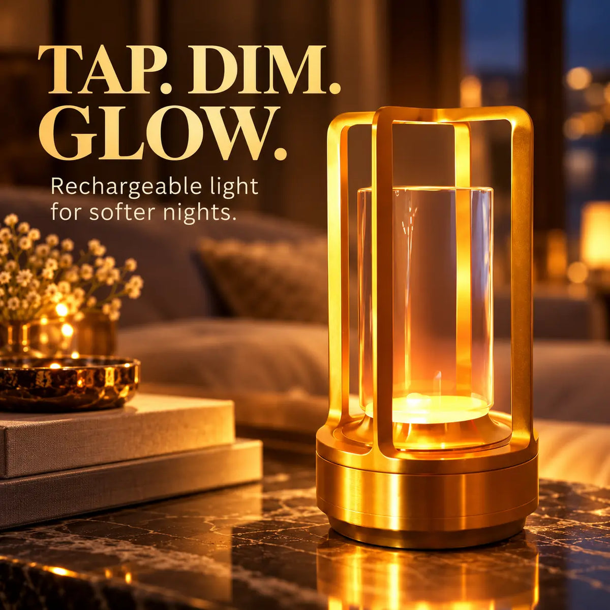 Linnea Cordless Touch Table Lamp