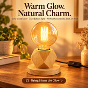 Marin Retro Wood Table Lamp