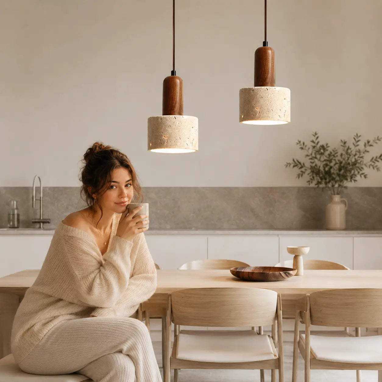 Liora Travertine Pendant Light