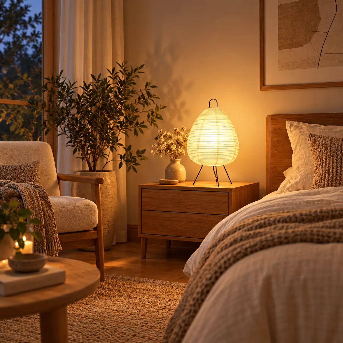 Elva Tripod Paper Lantern Table Lamp