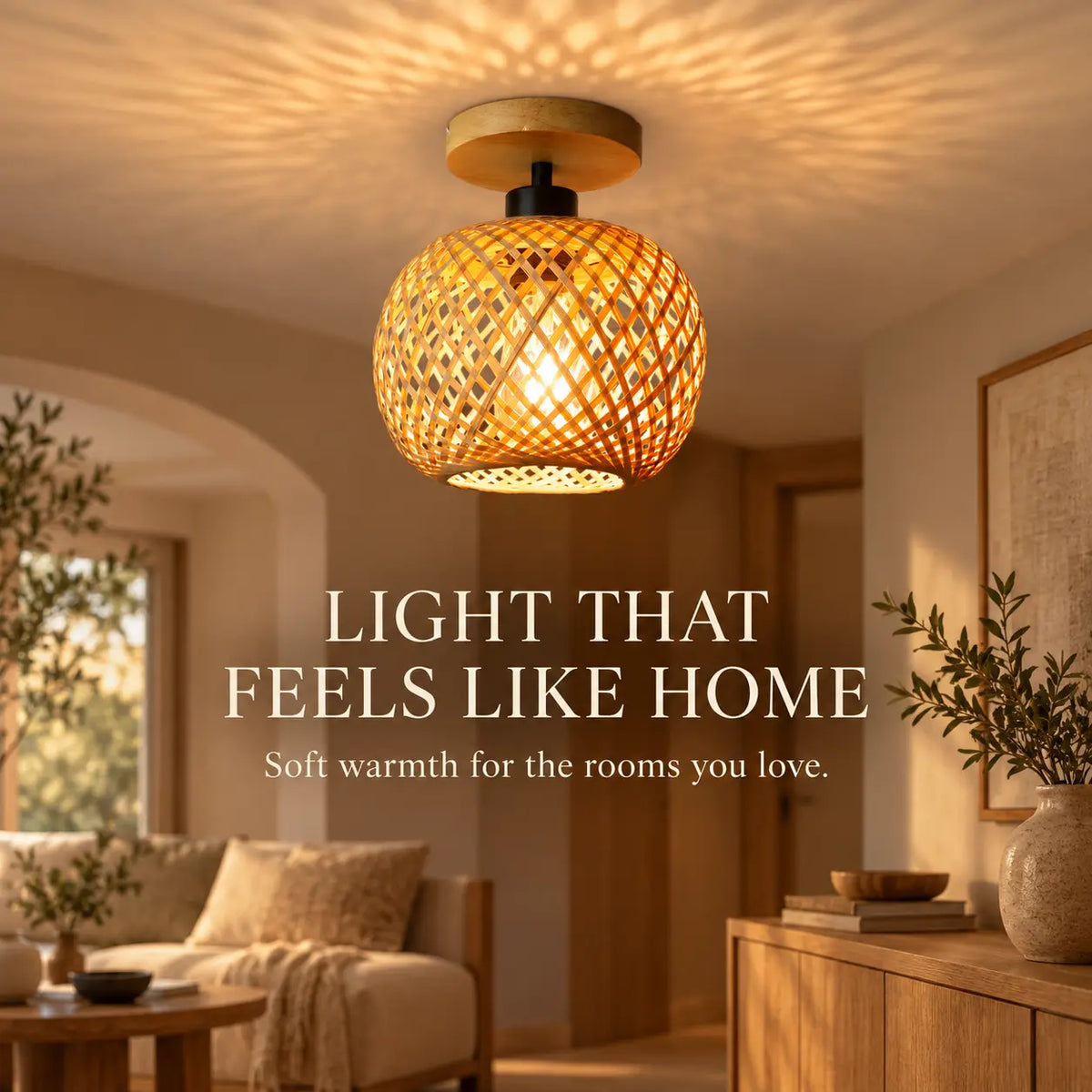 Ines Bamboo Woven Ceiling Light