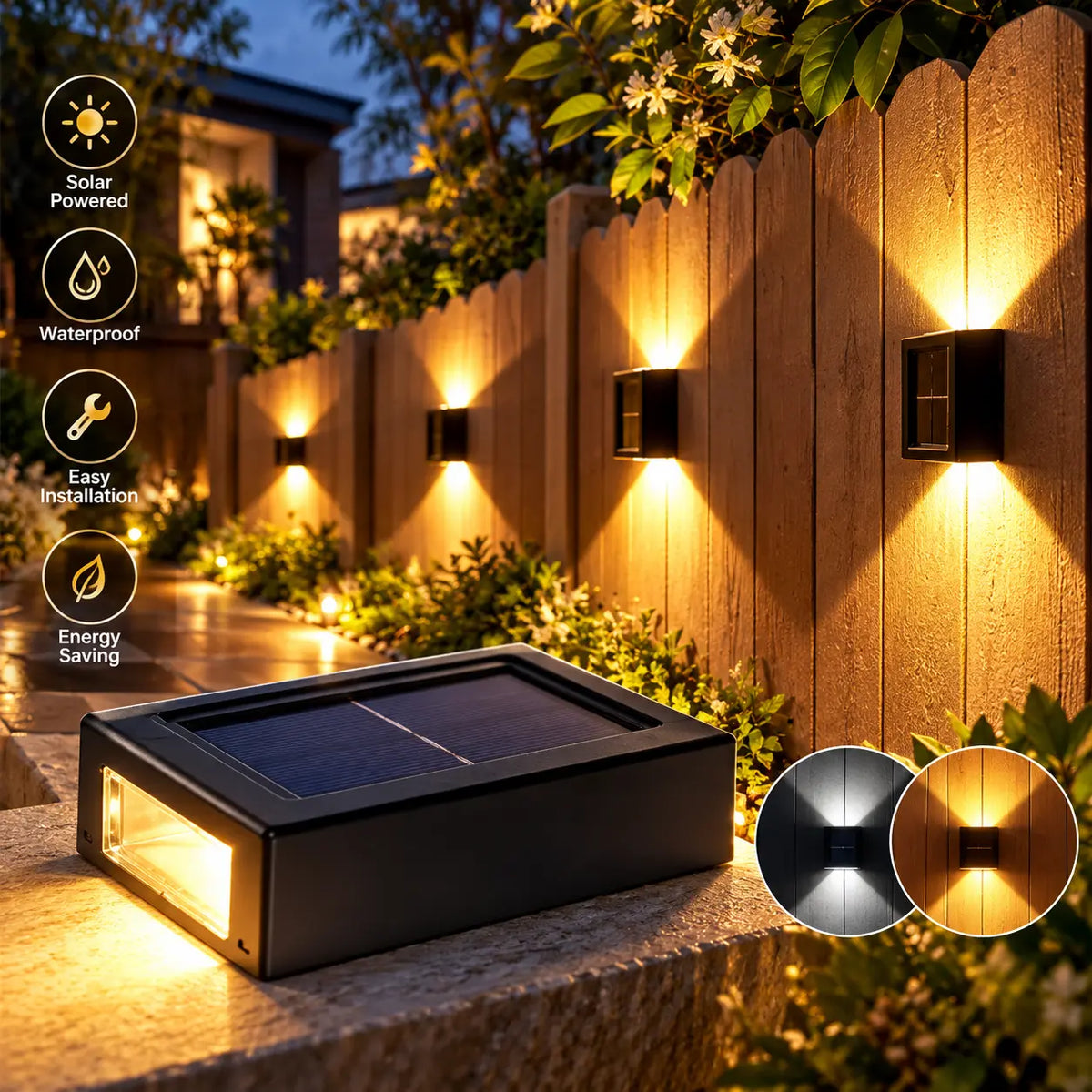Alba Solar Garden Wall Light