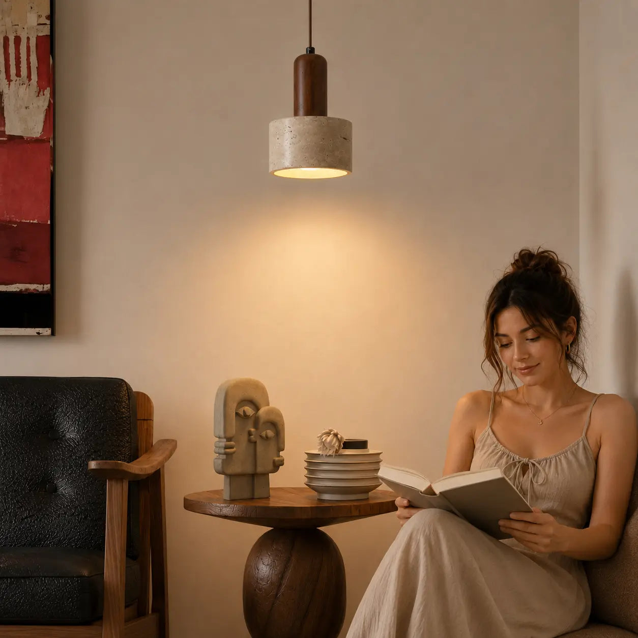 Liora Travertine Pendant Light