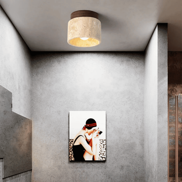 Mira Stone Wood Ceiling Light – Calm Light for Hallway & Entry