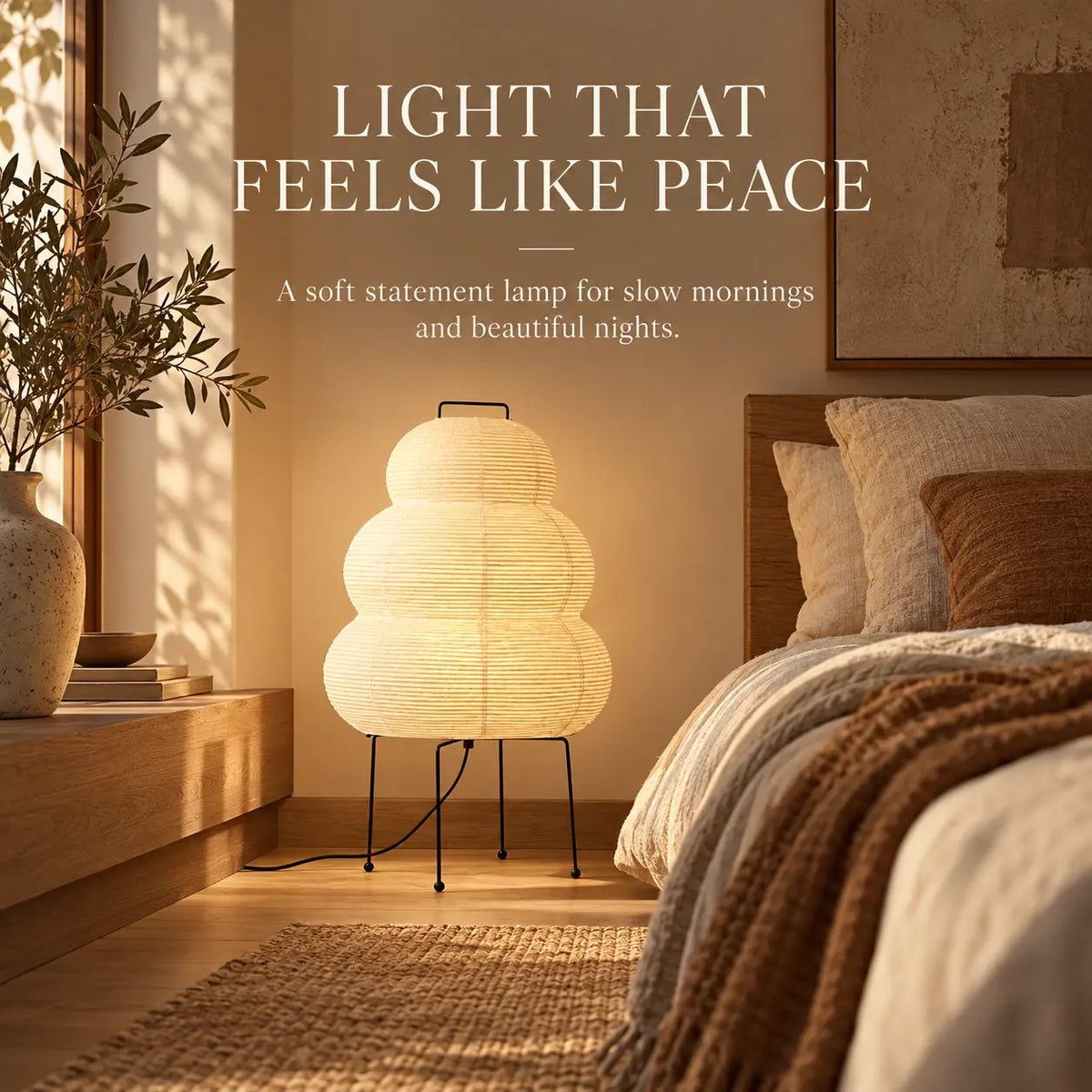 Kala Rice Paper Sculpture Table Lamp 1