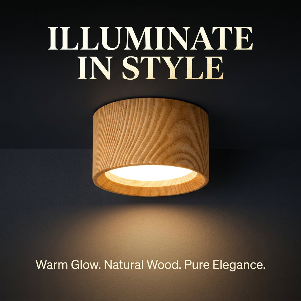 Auro Wood & Metal Ceiling Light