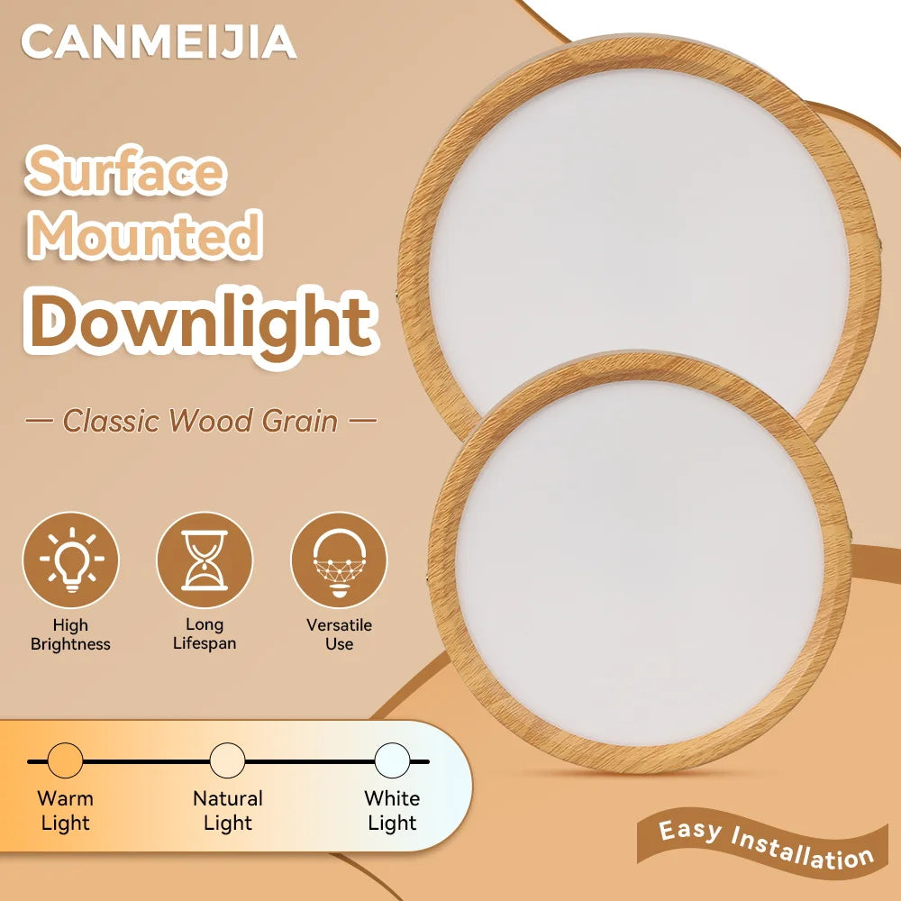 Auro wooden ceiling light product specifications with dimensions, finish details, and lighting features