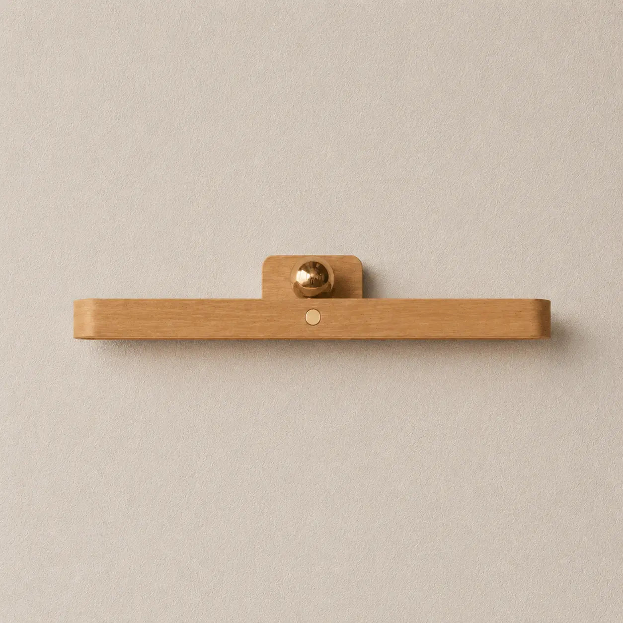 Lunor magnetic wall light with a natural wood bar design and soft warm diffused glow