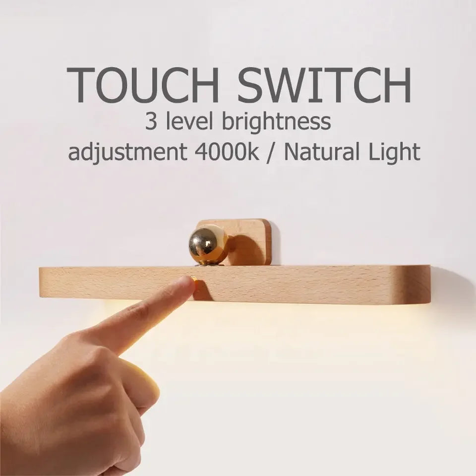 Lunor magnetic wall light touch switch feature with adjustable brightness and warm light control