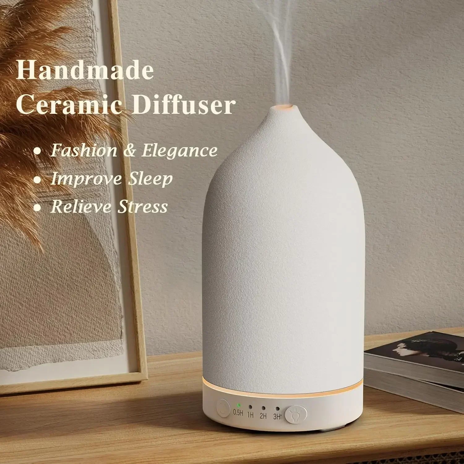 Noctis ceramic diffuser feature overview with soft mist and calming room benefits