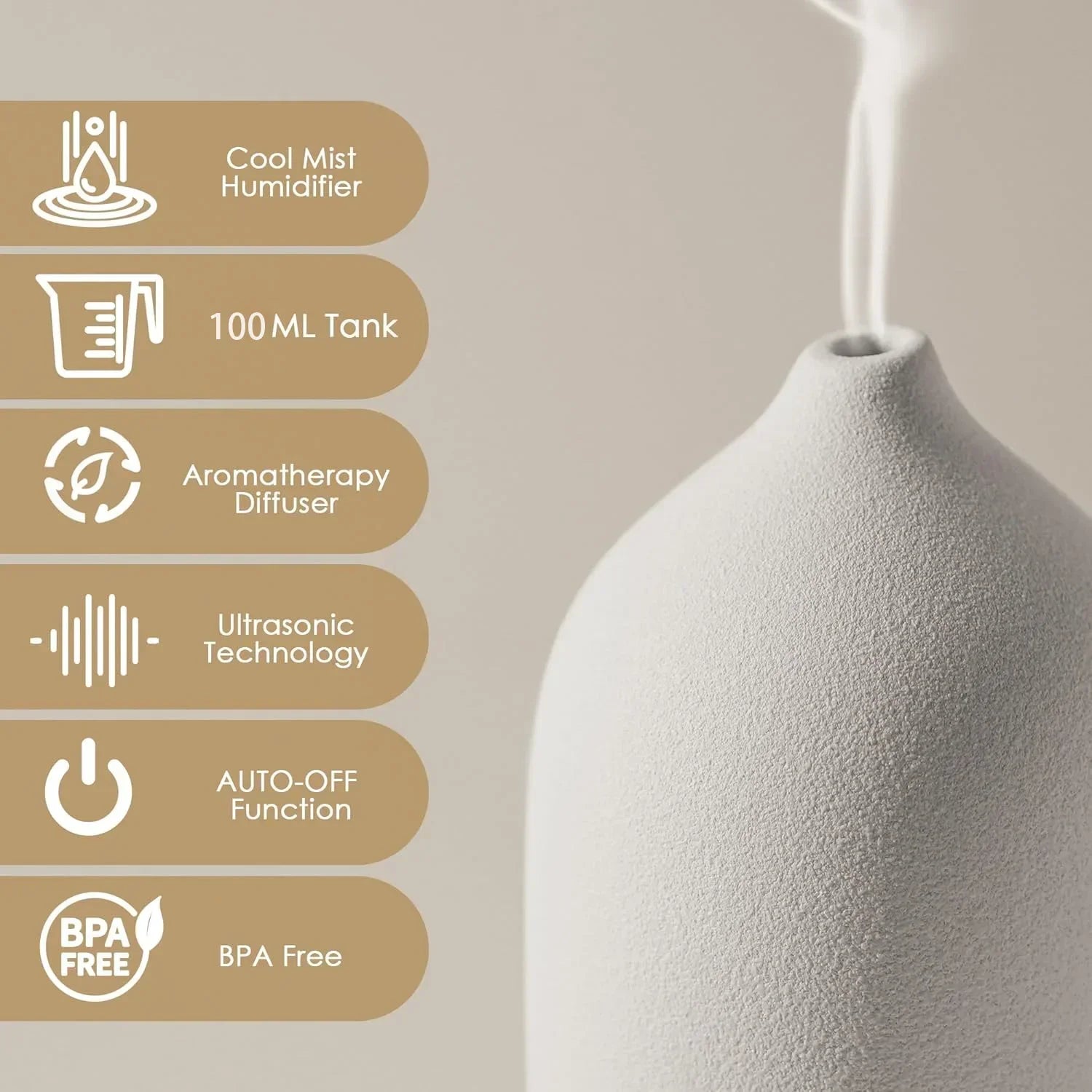 Video of the Noctis ceramic diffuser creating a soft calm mood in a modern dining area1