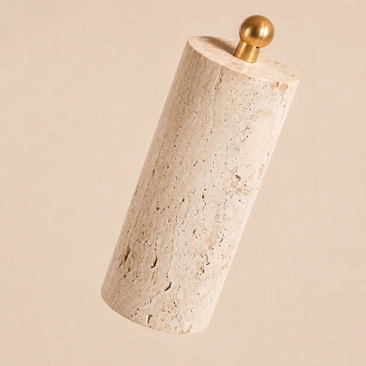 Close-up of the stone-finish spotlight shade on the Rhea ceiling light